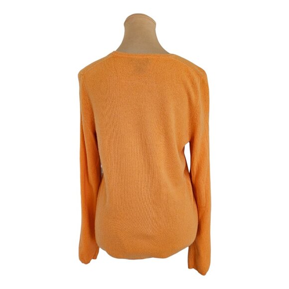 Lord & Taylor Orange Super Soft 100% Cashmere Sweater Sz L - Picture 4 of 6